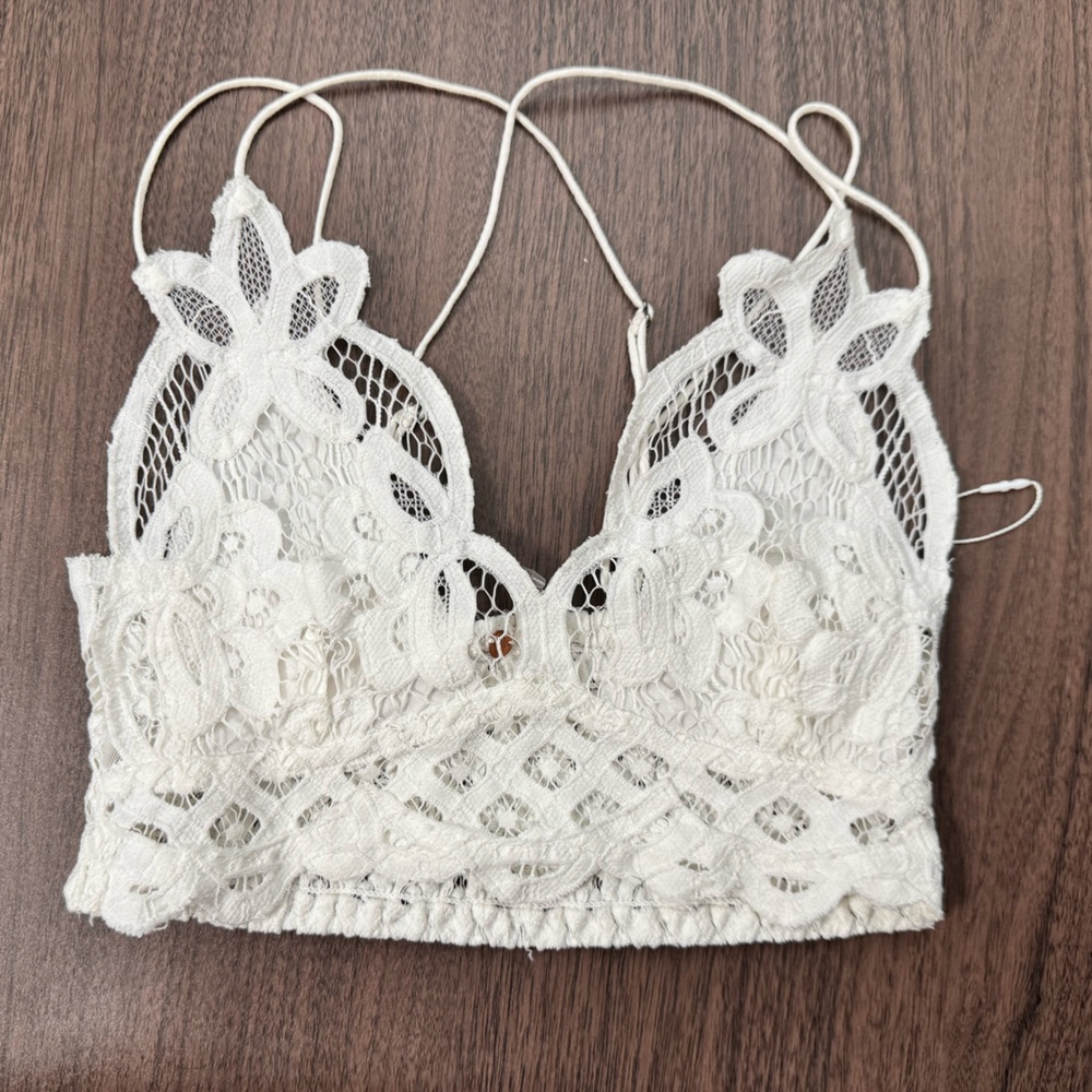 Free People Adella White Lace Bralette